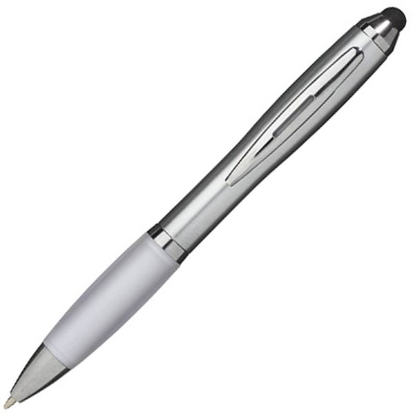 Obrázky: Stříbrné pero a stylus s bílým úchopem, ČN