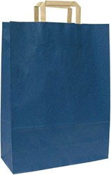 Obrázky: Papírová taška 26x11x38 cm, ploché držadlo,modrá