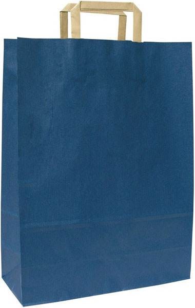 Obrázky: Papírová taška 26x11x38 cm, ploché držadlo,modrá