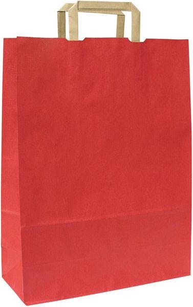 Obrázky: Papírová taška 26x11x38 cm, ploché držadlo,červená