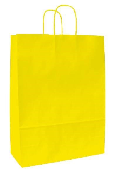 Obrázky: Papírová taška žlutá 32x13x28 cm, kroucená šňůra