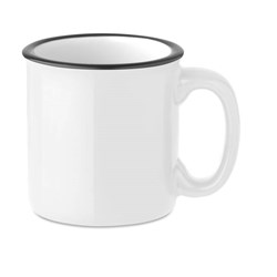 Obrázky: Keramický retro hrnek 240ml, černý okraj, pro sublimaci