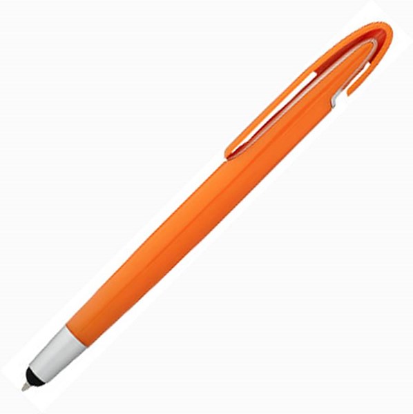 Obrázky: Oranžové plastové pero Rio se stylusem, ČN, Obrázek 2