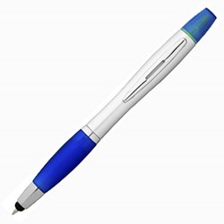 Obrázky: Modré kuličkové pero, zvýrazňovač a stylus, ČN