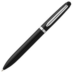 Obrázky: Černé kovové kuličkové pero se stylus hrotem