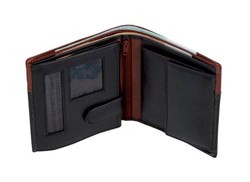 Obrázky: Dvoubarevná kožená peněženka s vnější kapsou