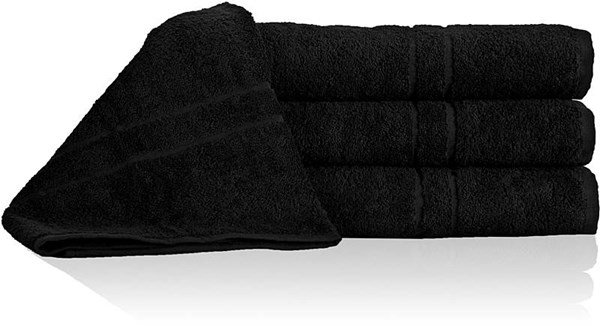 Obrázky: Černý ručník LUXURY 30x50 cm,gram. 400 g/m2, Obrázek 3