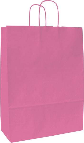 Obrázky: Papírová taška růžová 18x8x25 cm, kroucená šňůra, Obrázek 1