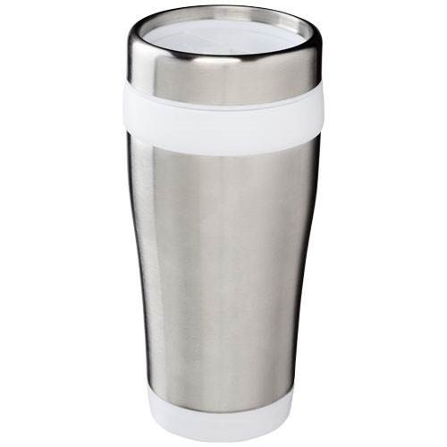 Obrázky: Bílo-stříbrný dvouplášťový termohrnek 400 ml