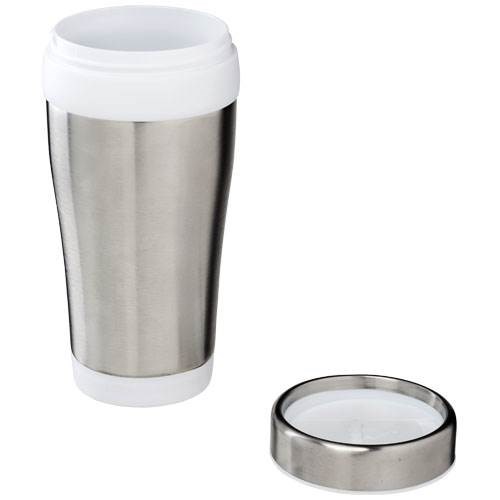 Obrázky: Bílo-stříbrný dvouplášťový termohrnek 400 ml, Obrázek 3