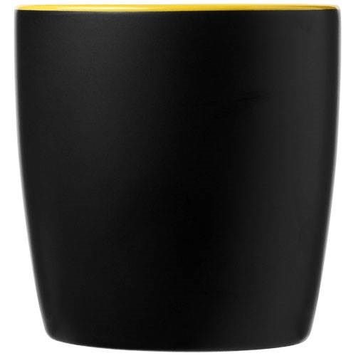 Obrázky: Černý keramický hrnek 350 ml se žlutým vnitřkem, Obrázek 6