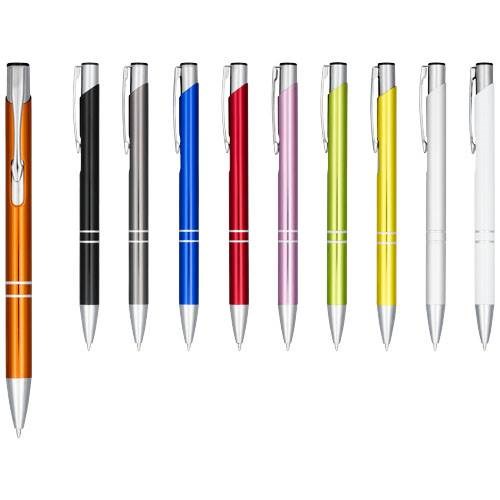 Obrázky: Bílé kuličkové hliníkové pero s ocelovým klipem, Obrázek 2