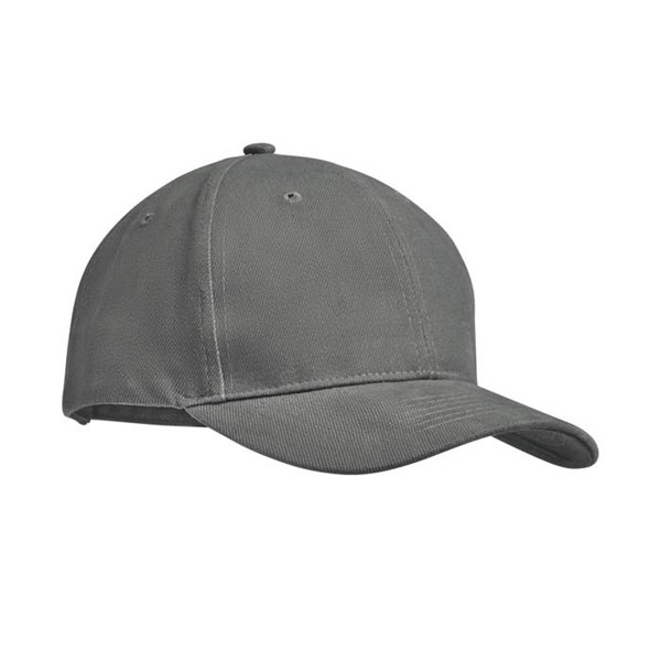 Obrázky: Šedá 6 panel. kšiltovka z česané bavlny