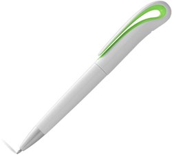 Obrázky: Bílo-zelené pero s extra klipem,černá náplň