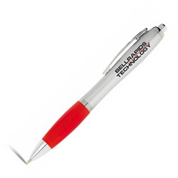 Obrázky: Stříbrné kuličkové pero s červeným úchopem, ČN