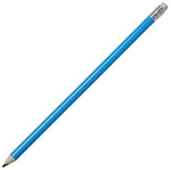 Obrázky: Světle modrá neořezaná tužka s bílou gumou