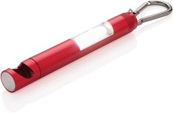Obrázky: Červená kovová COB svítilna s magnetem a otvírákem