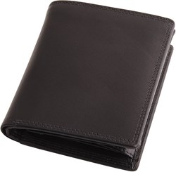 Obrázky: Pánská černá kožená peněženka - na výšku