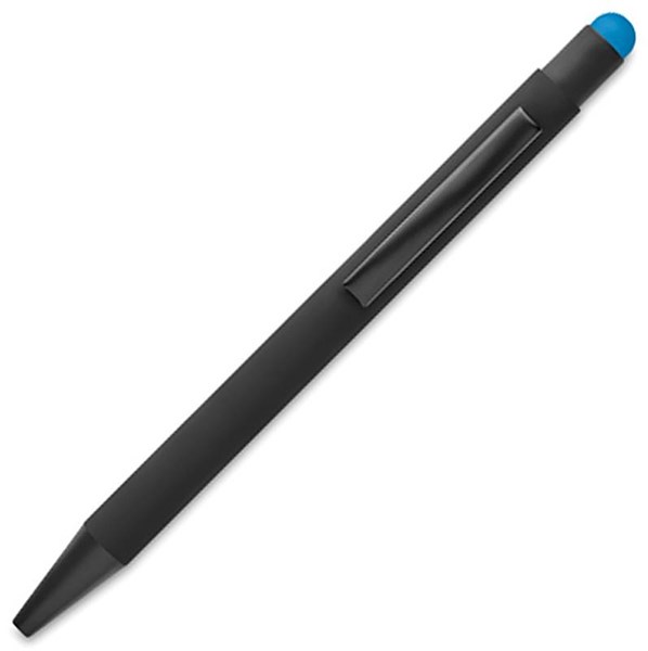 Obrázky: Černé hliníkové pero s tyrkysovým stylusem