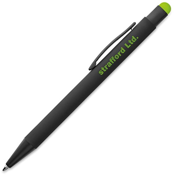 Obrázky: Černé hliníkové pero s limetkovým stylusem, Obrázek 3