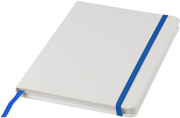 Obrázky: Bílý poznámkový blok A5 s modrou stuhou