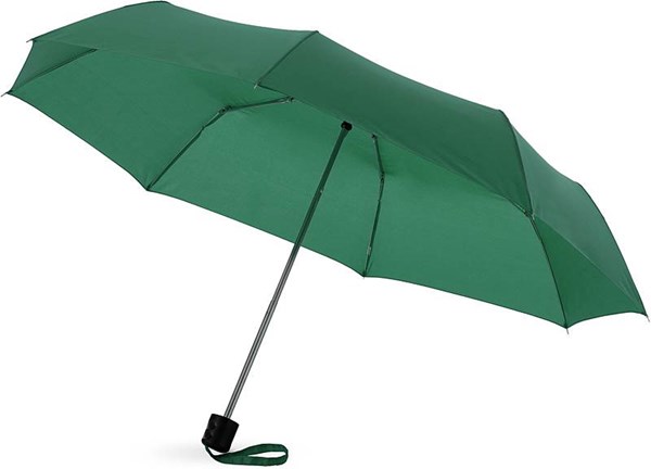 Obrázky: Zelený třídílný skládací deštník mechan.