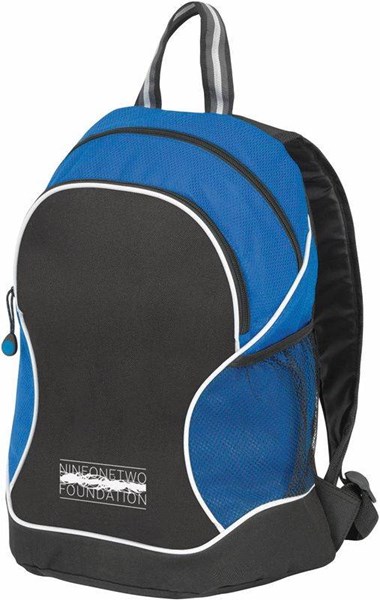 Obrázky: Modrý batoh s přední černou kapsou, Obrázek 2