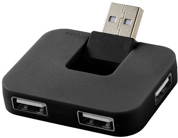 Obrázky: Černý USB rozbočovač se 4 porty