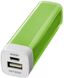 Obrázky: Limetkově zelená plastová power banka 2200 mAh