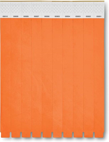 Obrázky: Oranžový identifikační náramek z tyveku - 10 ks, Obrázek 3
