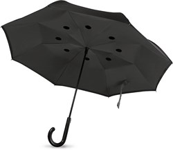 Obrázky: Černý oboustranný dvouvrstvý deštník 23"