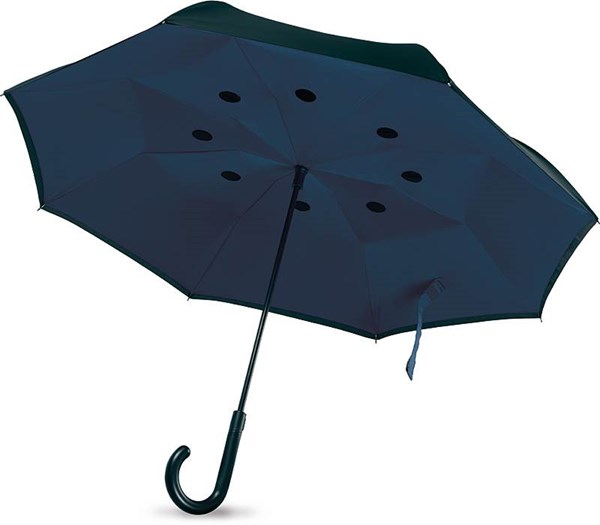 Obrázky: Námořně modrý oboustranný dvouvrstvý deštník 23"