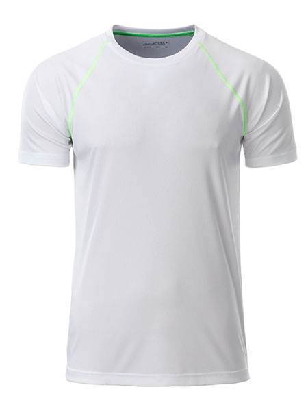 Obrázky: Pánské funkční tričko SPORT 130, bílá/zelená XXL, Obrázek 2