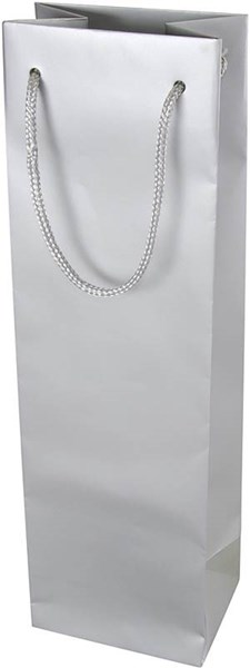 Obrázky: Papírová taška 12x9x40 cm,textilní šňůra, stříbrná