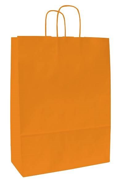 Obrázky: Papírová taška oranžová 32x13x42cm, kroucená šňůra, Obrázek 1