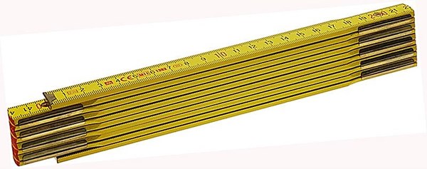 Obrázky: Žlutý dřevěný skládací dvoumetr, 2m, Obrázek 1