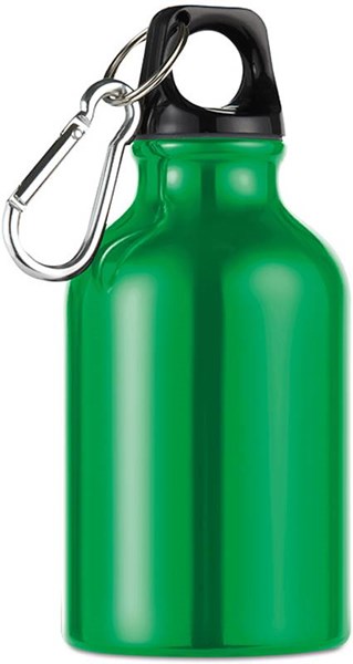 Obrázky: Zelená aluminiová láhev s karabinkou