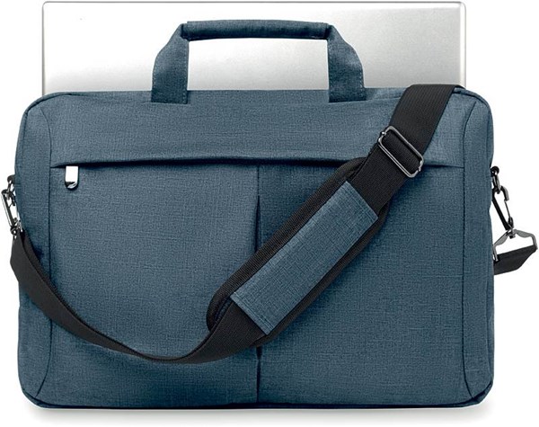 Obrázky: Modro-černá polyesterová taška na laptop 15