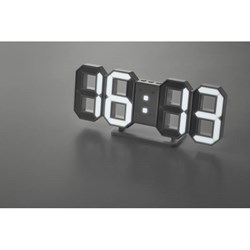 Obrázky: Bílé digitální LED hodiny s adaptérem