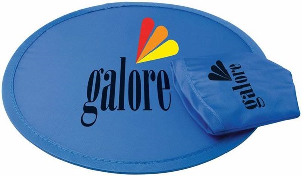 Obrázky: Skládací frisbee - modrý nylonový létající talíř