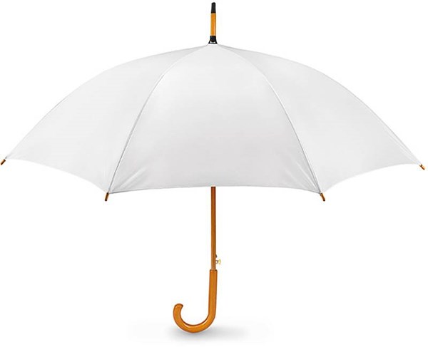 Obrázky: Bílý automatický deštník se zahnutou ručkou