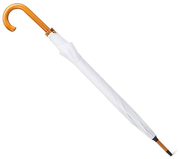 Obrázky: Bílý automatický deštník se zahnutou ručkou, Obrázek 2