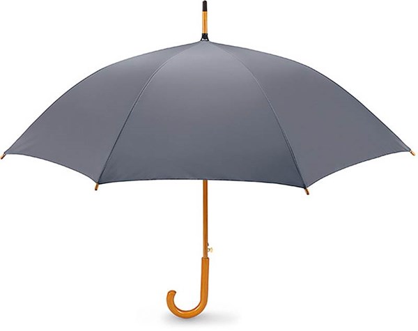 Obrázky: Šedý automatický deštník se zahnutou ručkou