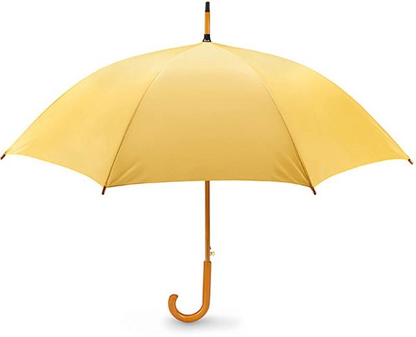Obrázky: Žlutý automatický deštník se zahnutou ručkou