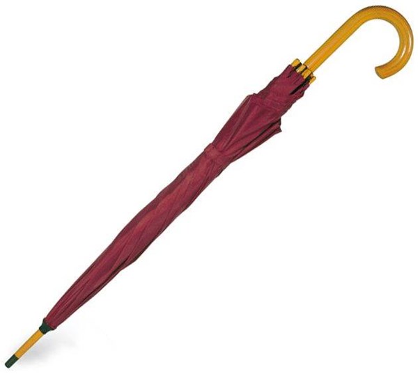 Obrázky: Automatický deštník se zahnutou ručkou, vínový