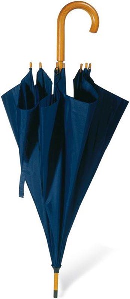Obrázky: Modrý automatický deštník se zahnutou ručkou