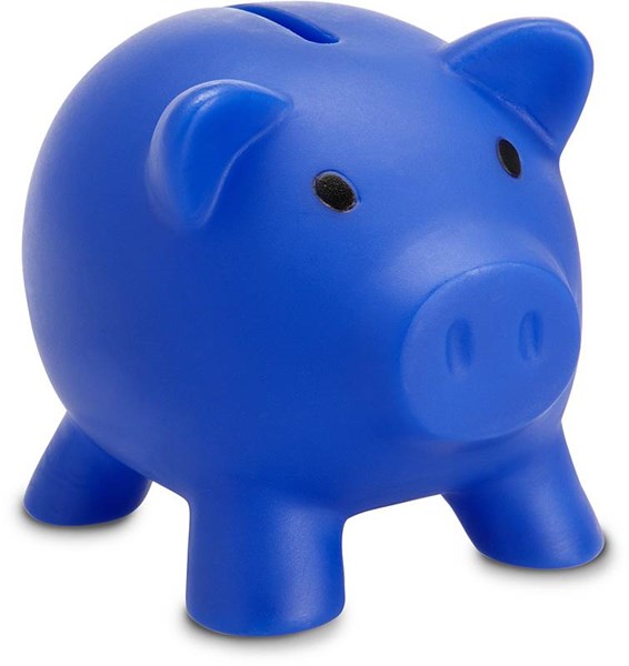 Obrázky: Modré prasátko - pokladnička z PVC