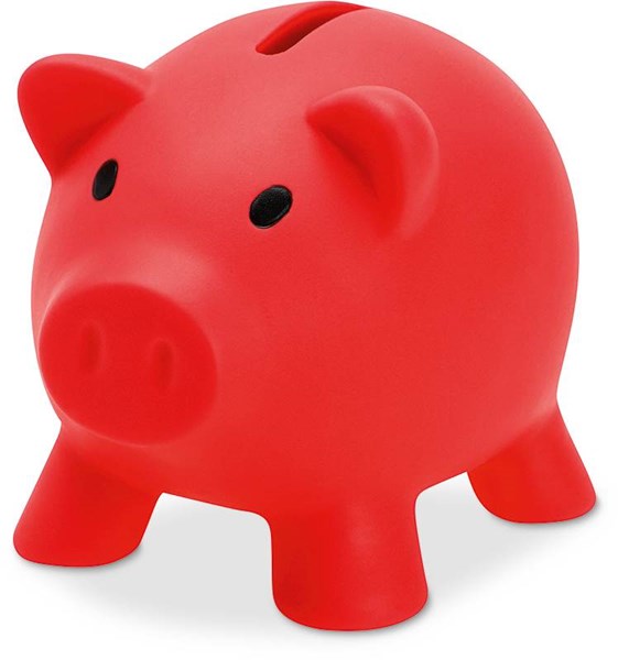 Obrázky: Červené prasátko - pokladnička z PVC