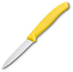 Obrázky: Žlutý nůž na zeleninu VICTORINOX,vlnkové ostří 8cm
