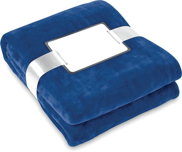 Obrázky: Modrá fleecová deka s komplimentkou